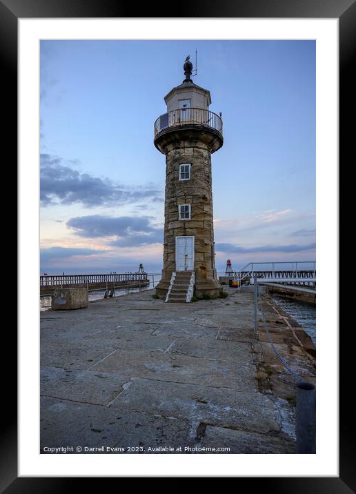 Whitby East Pier Framed Mounted Print by Darrell Evans