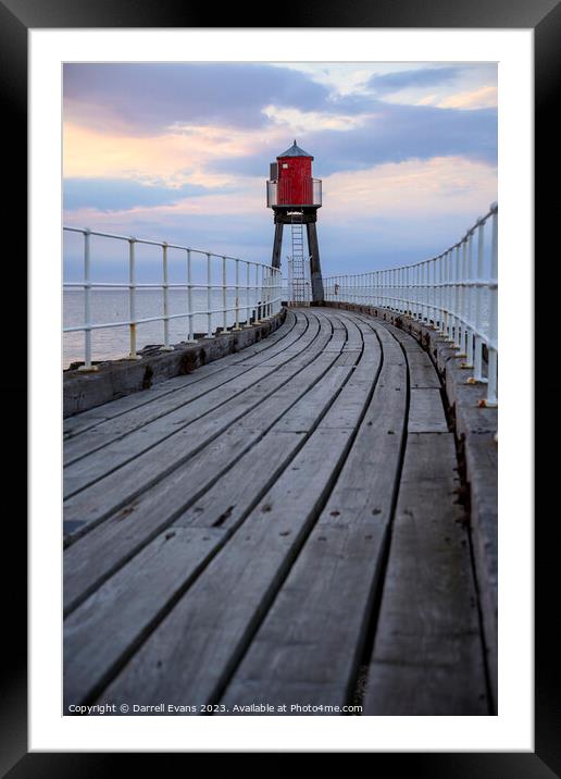Whitby East Pier Framed Mounted Print by Darrell Evans