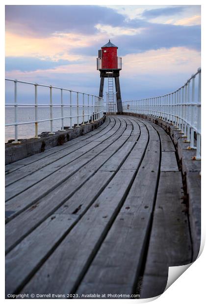 Whitby East Pier Print by Darrell Evans