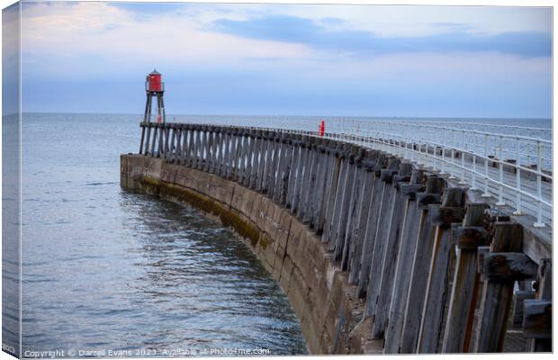 Whitby East Pier Canvas Print by Darrell Evans