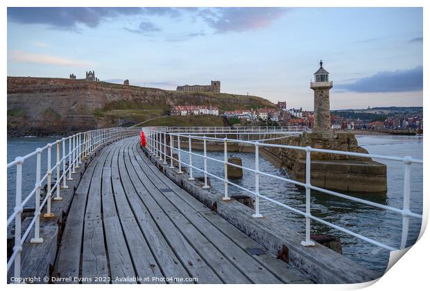 Whitby East Pier Print by Darrell Evans