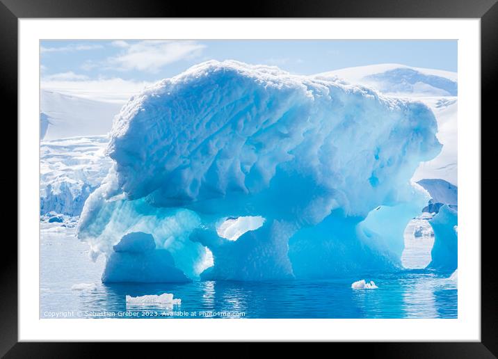 Iceberg formation in Antarctica  Framed Mounted Print by Sebastien Greber