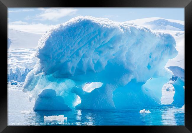 Iceberg formation in Antarctica  Framed Print by Sebastien Greber