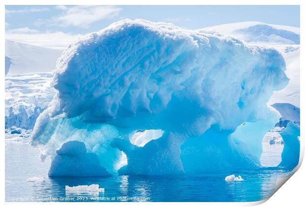 Iceberg formation in Antarctica  Print by Sebastien Greber