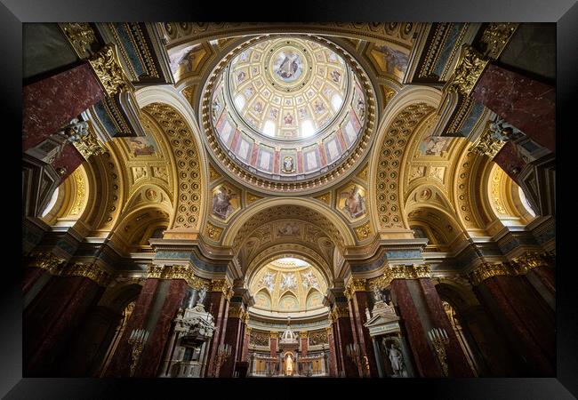 St. Stephen Basilica Interior in Budapest Framed Print by Artur Bogacki