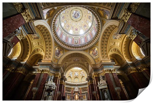 St. Stephen Basilica Interior in Budapest Print by Artur Bogacki