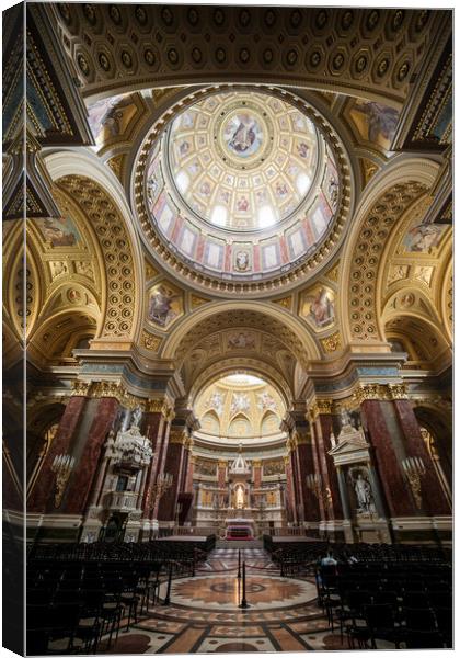 St. Stephen Basilica Interior in Budapest Canvas Print by Artur Bogacki
