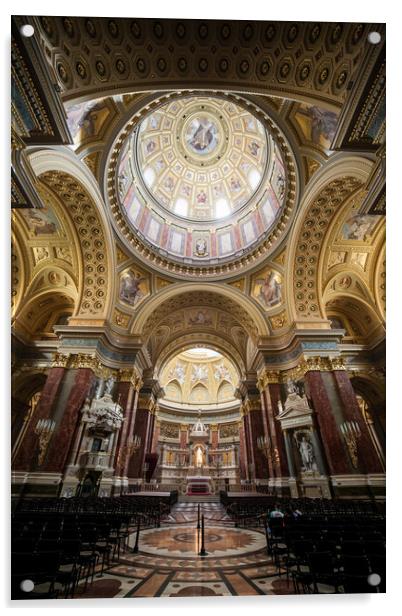 St. Stephen Basilica Interior in Budapest Acrylic by Artur Bogacki