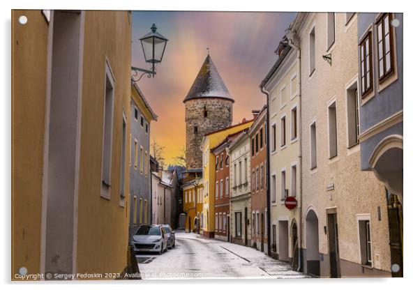 Winter in Freistadt Acrylic by Sergey Fedoskin
