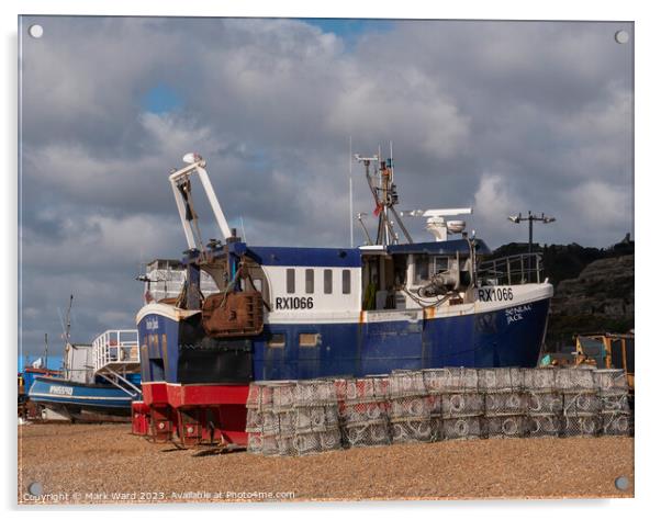 Industry on the Stade beach. Acrylic by Mark Ward