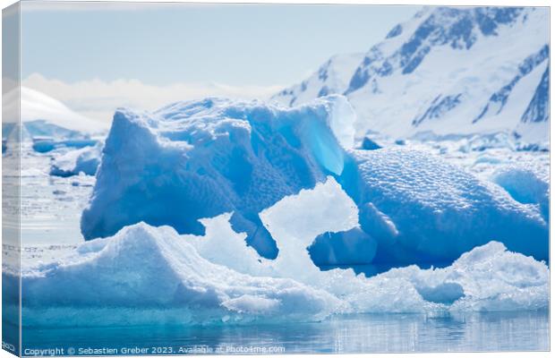 Antarctica Icebergs  Canvas Print by Sebastien Greber