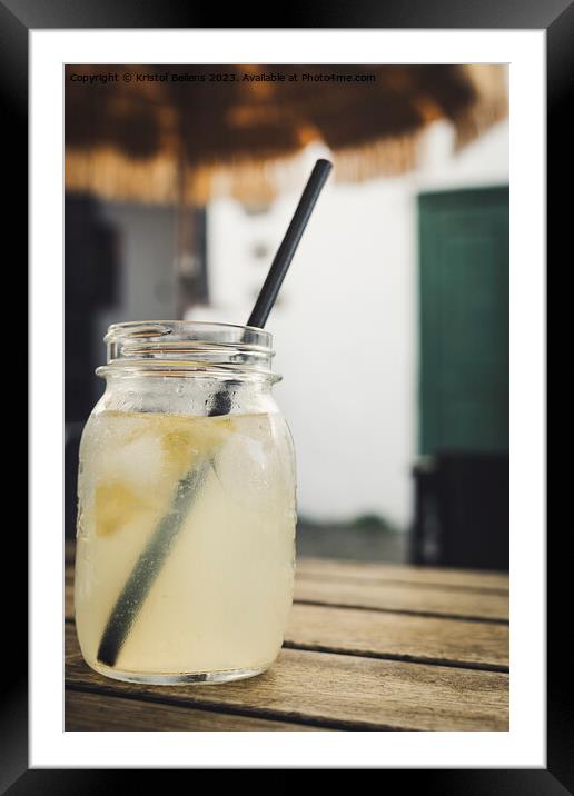 Vertical shot of a jar with homemade lemon lemonade Framed Mounted Print by Kristof Bellens
