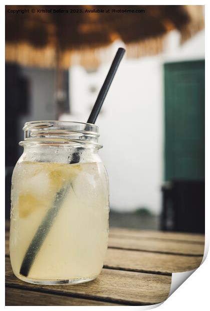 Vertical shot of a jar with homemade lemon lemonade Print by Kristof Bellens