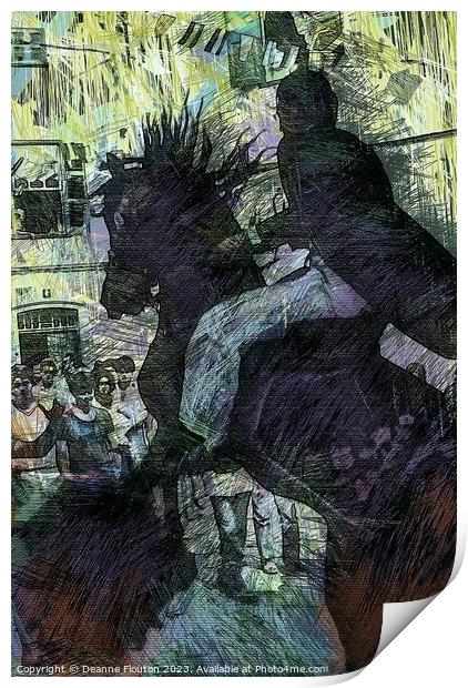 Amazing Horseman in Festive Spain Print by Deanne Flouton