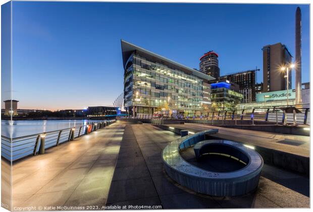 MediaCity Sunset Canvas Print by Katie McGuinness