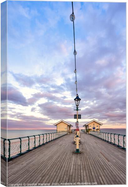 Sunset, Penarth Pier, South Wales Canvas Print by Gordon Maclaren