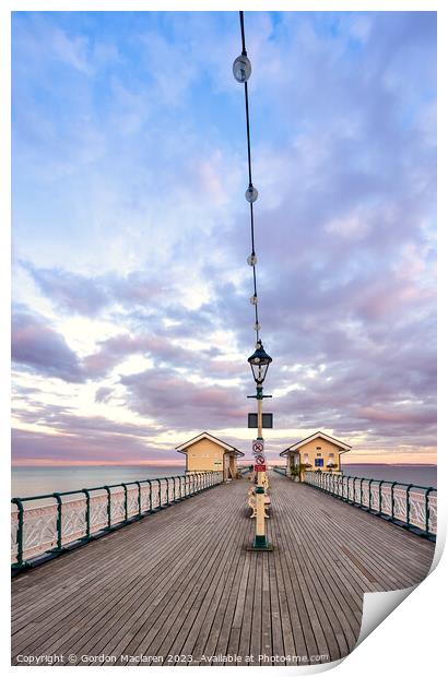 Sunset, Penarth Pier, South Wales Print by Gordon Maclaren