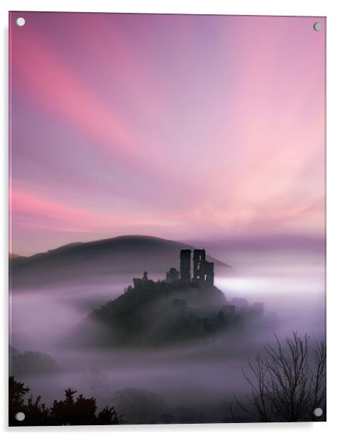 Corfe in the Pink Acrylic by David Neighbour