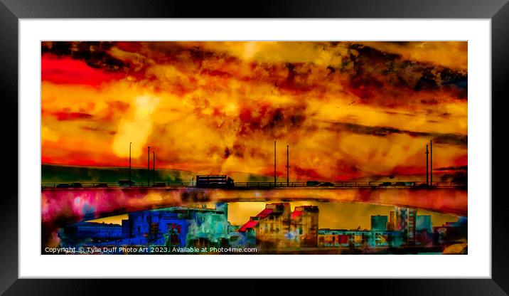 Surreal City Sunset  Framed Mounted Print by Tylie Duff Photo Art
