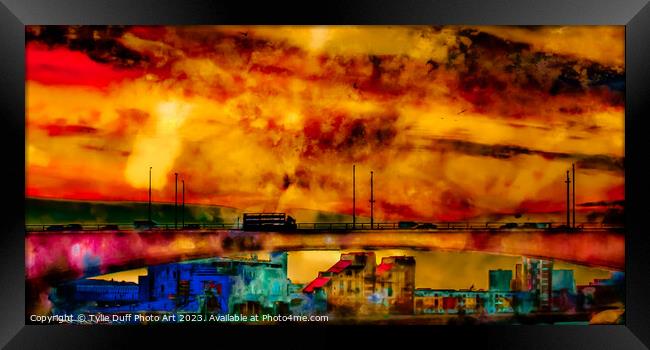 Surreal City Sunset  Framed Print by Tylie Duff Photo Art