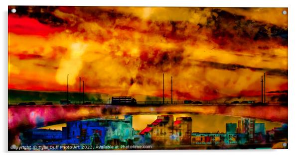Surreal City Sunset  Acrylic by Tylie Duff Photo Art