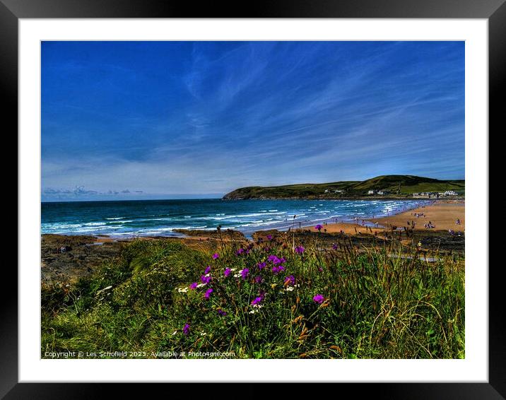 Croyde Beach  Framed Mounted Print by Les Schofield