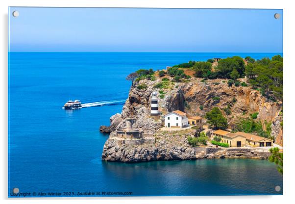 Idyllic view of lighthouse of Port de Soller Acrylic by Alex Winter