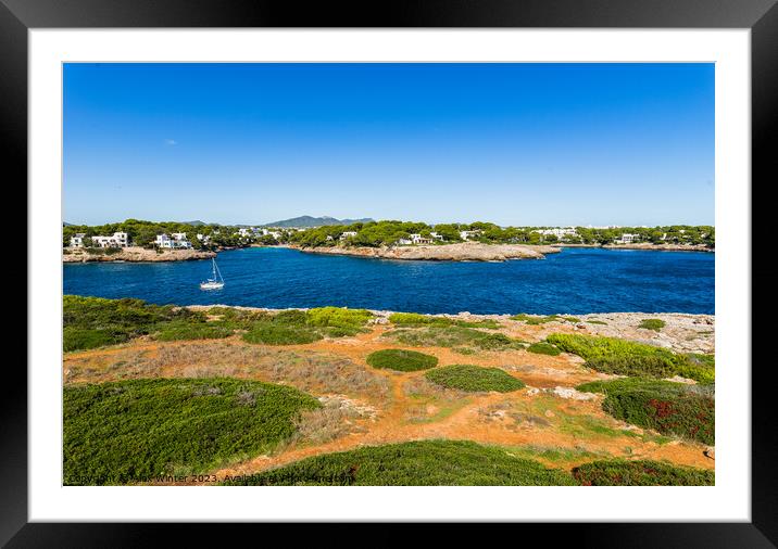 Majorca island, seaside view of Cala D'Or Framed Mounted Print by Alex Winter