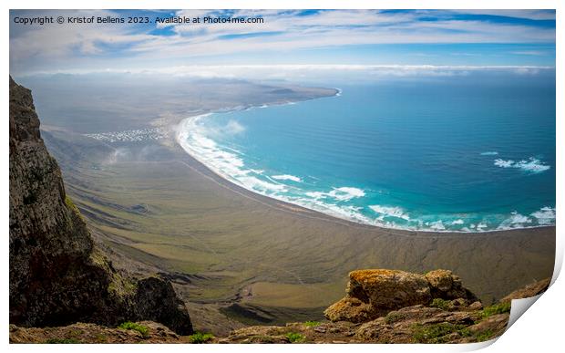 Mirador Rincon de Haria, view on the dramatic northern coastline of the Canary island Lanzarote Print by Kristof Bellens