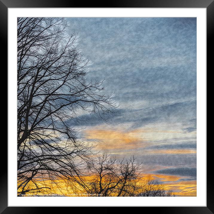 Sunset in Daventry Framed Mounted Print by Anthony Moore
