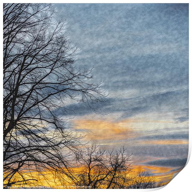 Sunset in Daventry Print by Anthony Moore