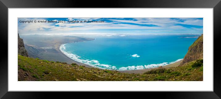 Mirador Rincon de Haria, view on the dramatic northern coastline of the Canary island Lanzarote Framed Mounted Print by Kristof Bellens