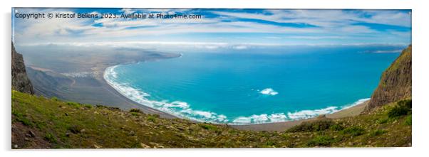 Mirador Rincon de Haria, view on the dramatic northern coastline of the Canary island Lanzarote Acrylic by Kristof Bellens
