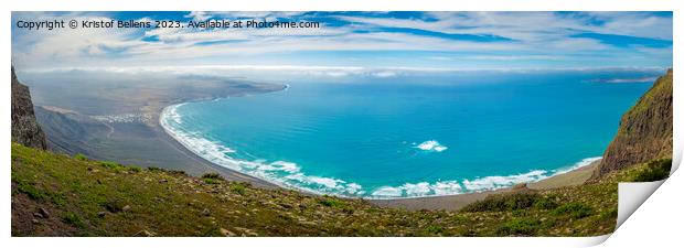 Mirador Rincon de Haria, view on the dramatic northern coastline of the Canary island Lanzarote Print by Kristof Bellens