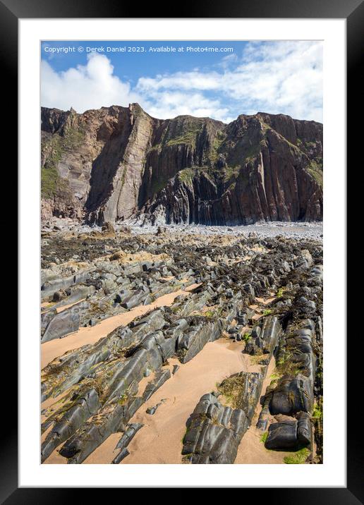 Majestic Sandymouth Beach Framed Mounted Print by Derek Daniel