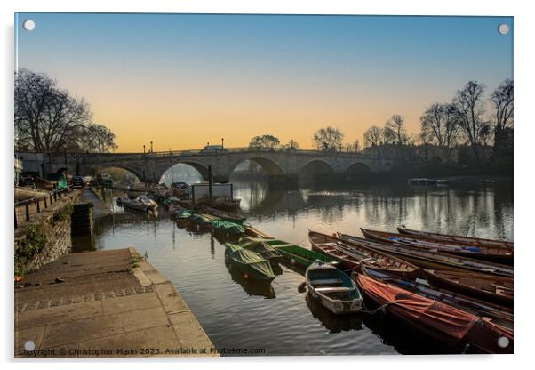 Richmond Bridge, River Thames, London, England Acrylic by Chris Mann