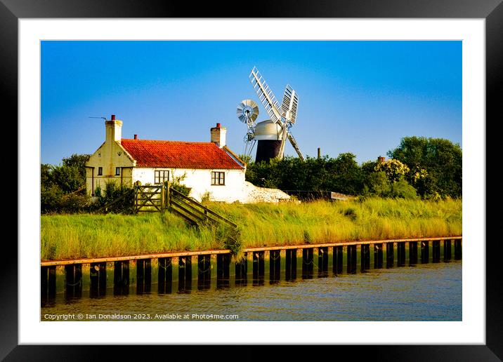 Windmill by the Broads Framed Mounted Print by Ian Donaldson