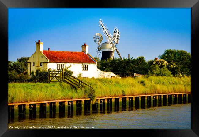 Windmill by the Broads Framed Print by Ian Donaldson