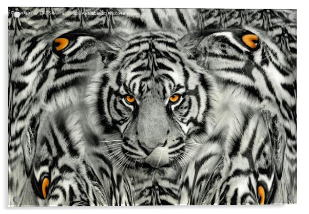 TIGER PAW-TRAIT Acrylic by CATSPAWS 