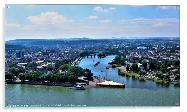 Majestic View of Koblenz Acrylic by Les Schofield