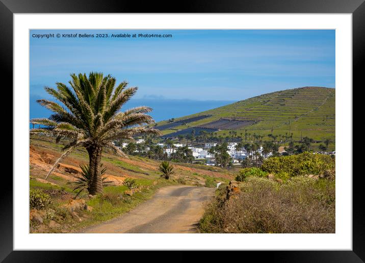 View on Haria on Lanzarote and the valley of the thousand palms. Framed Mounted Print by Kristof Bellens