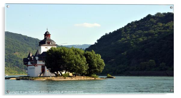 Pfalz Island Toll Castle Rhine River Acrylic by Les Schofield
