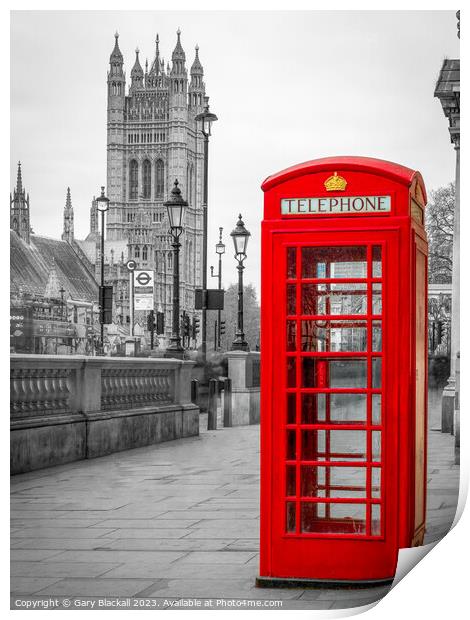 London Red Phonebox Print by Gary Blackall
