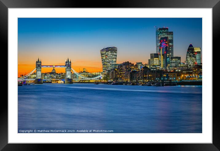 Tower Bridge Sunset Framed Mounted Print by Matthew McCormack