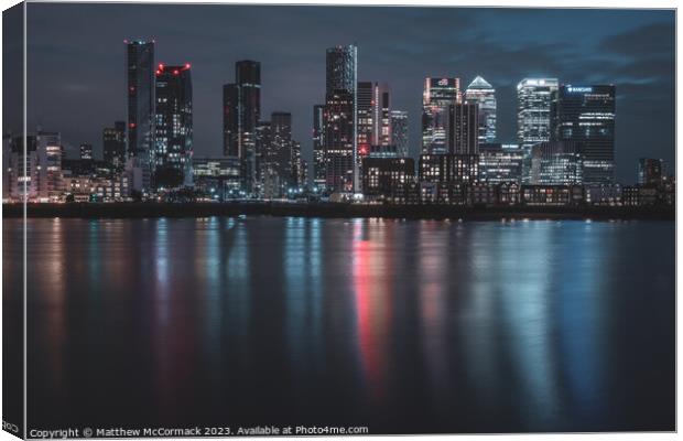 Canary Wharf Long Exposure Canvas Print by Matthew McCormack