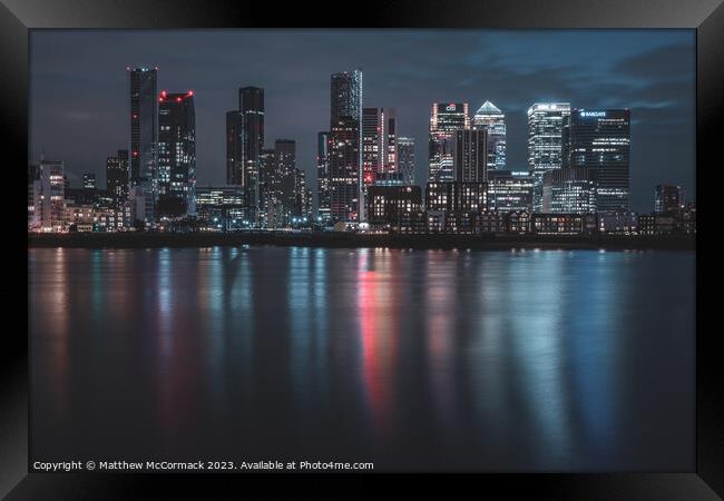 Canary Wharf Long Exposure Framed Print by Matthew McCormack