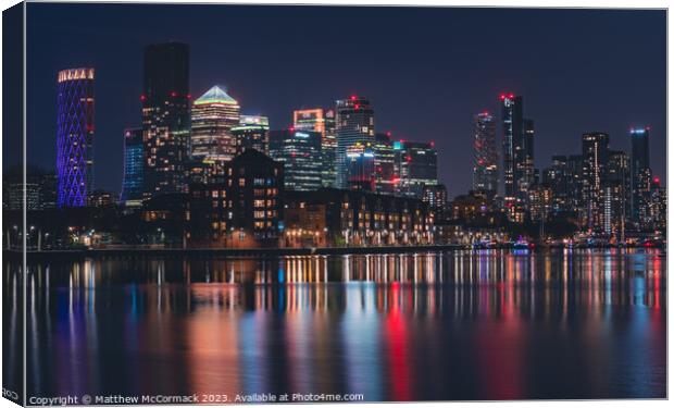 Canary Wharf Long Exposure 2 Canvas Print by Matthew McCormack