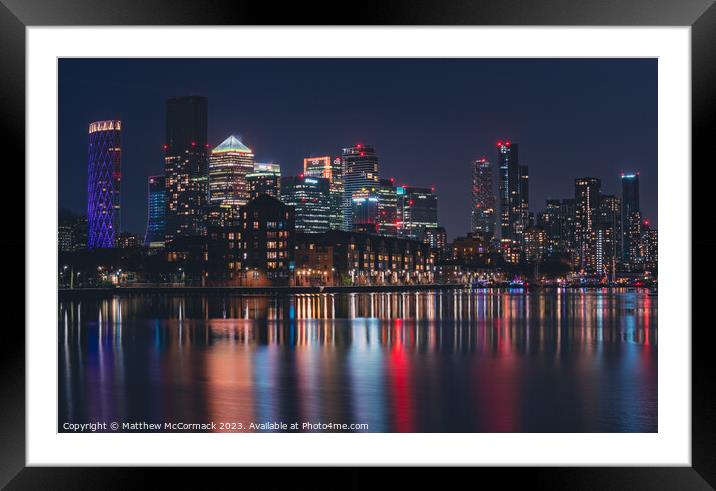 Canary Wharf Long Exposure 2 Framed Mounted Print by Matthew McCormack