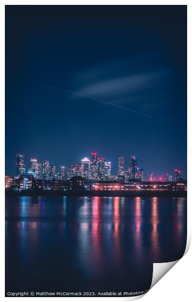 Canary Wharf Long Exposure 3 Print by Matthew McCormack