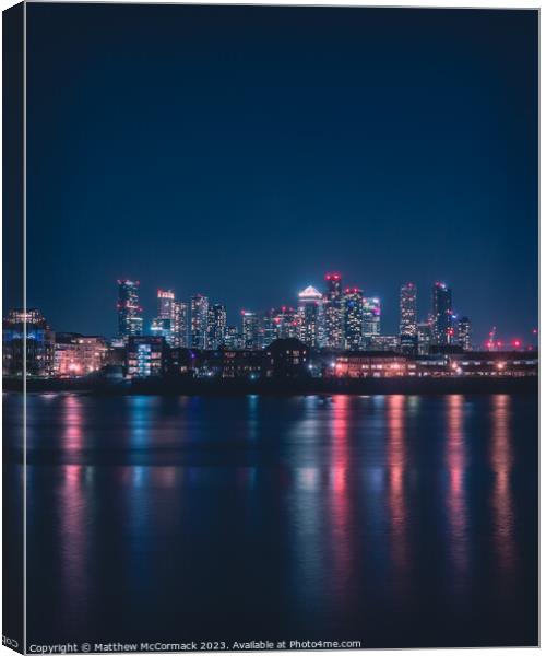 Canary Wharf Long Exposure 4 Canvas Print by Matthew McCormack